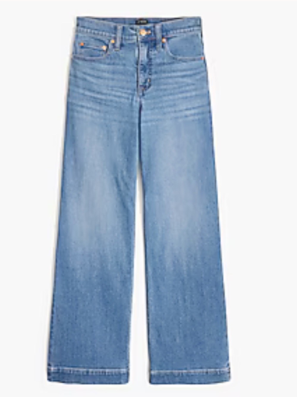J. Crew Factory Wide-Leg Jeans in Medium Blue Wash